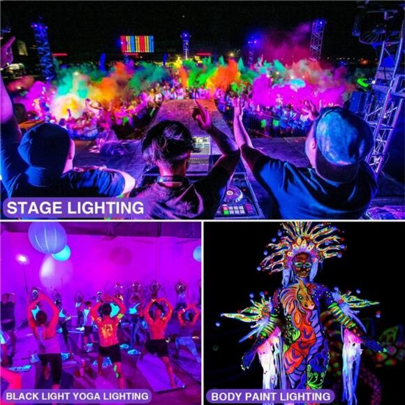 4 Pack Halloween Blacklight Spotlight Outdoor Black Light Spot Light 12W LED - Picture 7 of 8